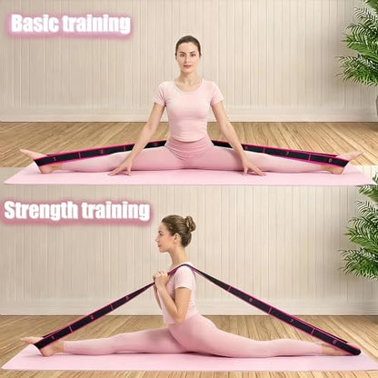 2PCS Fitness Resistance Band with Handles, Numbered 8 Segment Stretch Resistance Bands, Adjustable Stretching Exercise Band for Full Body Workout & Body Shaping - color: rose+blue