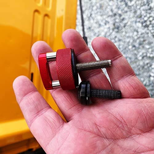 ROCKWORKX Billet Aluminum JKU Hard Top Quick Removal Fastener Thumb Screw, Integrated D Ring (Green) - color: Green