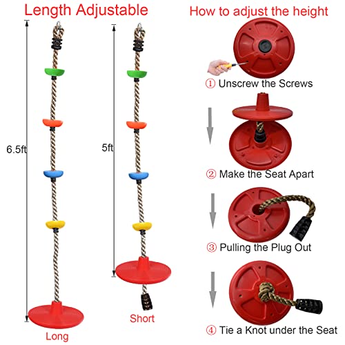 Tree Climbing Rope and Kids Disc Swing Seat Set Outdoor Backyard Playground Accessories