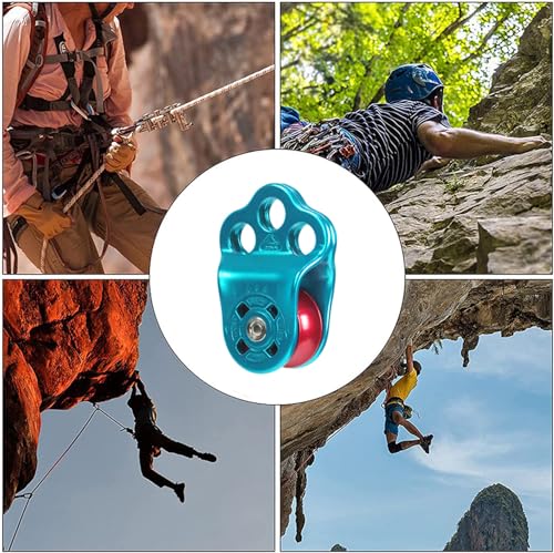 Climbing Pulley, 30KN Three Holes Ball Bearing Single Pulley for 14mm Rope Hauling, Rescue, Zipline Sports Etc