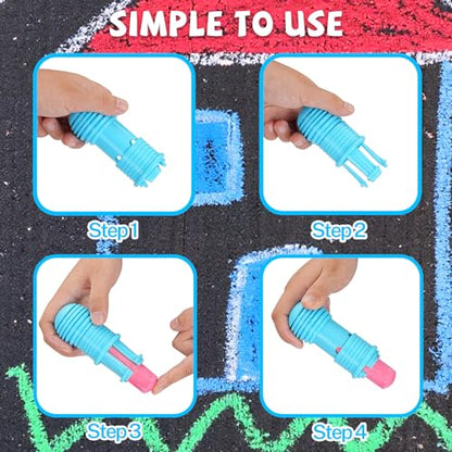 VEESA Sidewalk Chalk for Kids, Bucket Pack (46 Count + 2 Chalk Holders) | Jumbo Washable Non-Toxic for Driveway Outdoor Activities - size: 1 Count (Pack of 48)