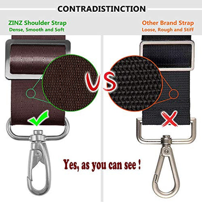Bag Shoulder Strap, Padded Adjustable Shoulder Strap Replacement - color: Brown, size: 57"