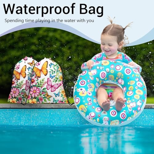 Gymnastics Grip Bag Lightweight Small Drawstring Grip Bags for Gymnasts - color: Colorful Butterfly-multi