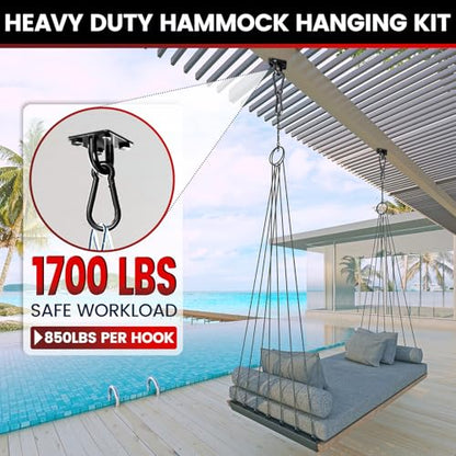 sprookber 304 Stainless Steel Pad Eye Snap Hooks, M10 Heavy Duty Ceiling Hook, 1700lb Capacity Hammock Swing Hanging kit, Plant Hangers, Marine Hardware Staple Hook Loop with Screws, Set of 8(Black) - size: 4 Inch, style: Black Rhombus