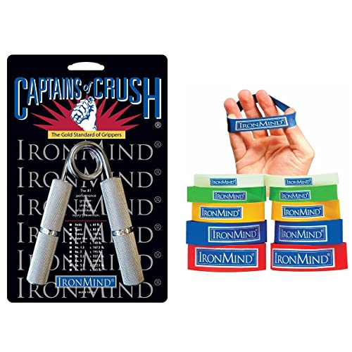 IronMind Two-Way Captains of Crush Grip Strengthener Set: CoC Point Five Gripper (c. 120 lb.) and Expand-Your-Hand Bands