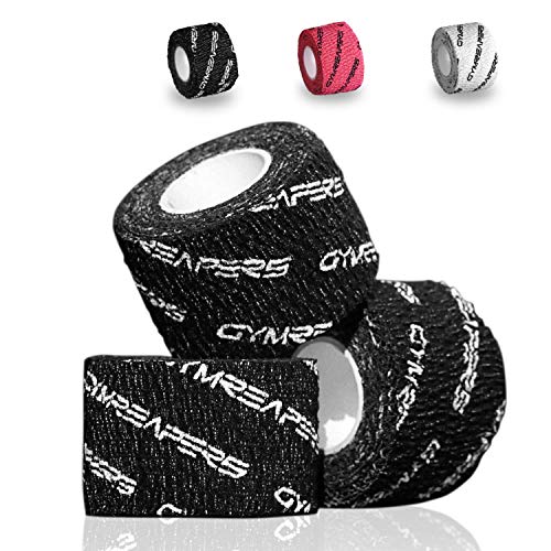 Gymreapers Weightlifting Adhesive Thumb Tape, Stretchy Athletic Tape Grip & Protection for Olympic Lifting, Cross Training, Powerlifting, Hookgrip - color: Black, size: 3 Rolls