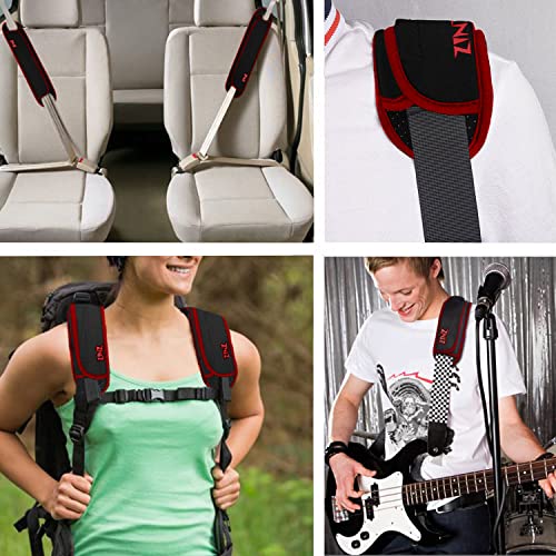 Ultra Thick & Breathable Universal Shoulder Pad Cushion for Bag - Long & Comfort - color: Black-wine Edge