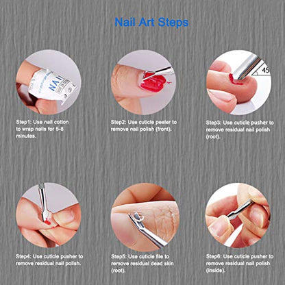 Professional Cuticle Pusher and Cutter, Cuticle Trimmer & Cuticle Remover, 2-Piece Manicure Tools Set for Fingernail and Toenail - size: 2 Piece Set