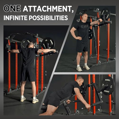 Mikolo Lateral Raise Attachment for Squat Rack, Standing Lateral Raise Machine with 1" Holes, Power Rack Cage Attachment, Upper Body Strength Training Machine for Home Gym - color: Black