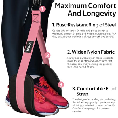 Pull Up Assistance Bands Set, Heavy Duty Adjustable Pull Up Assist Band with Feet Rest, Strength Training Bands for Home Gym Fitness, Pull-Up Bar, Calisthenics and Body Stretching - color: Pink
