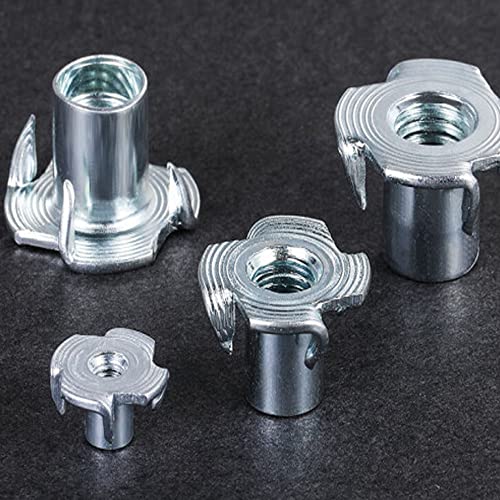 T Nuts 1/4"-20,5/16"-18, 3/8"-16(150 Pack), 4-Pronged tee Nuts for Wood Furniture, Rock Climbing Holds, Cabinetry (T-Nuts Kit) - size: T-Nuts Kit