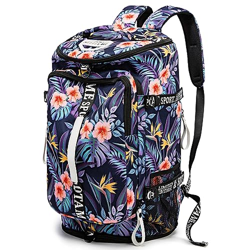 SDTAME Gym Duffel Backpack with Shoe Pocket & Laptop Sleeve - color: Orange