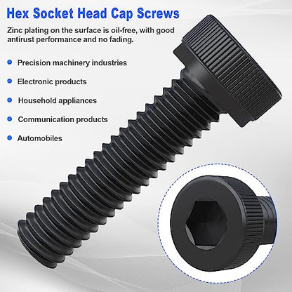 mxuteuk 220PCS M4 Screws Assortment Set,M4 x 30/35/40/45/50mm Hex Socket Head Cap Screws Bolts Nuts Kit,12.9 Grade Alloy Steel M4 Bolts with Hex Wrench - size: 220PCS M4 x 30/35/40/45/50mm, style: Hex Socket Head