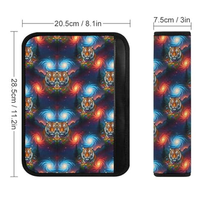 2 Pack Starry Night Floral Animal Tiger Seat Belt Shoulder Pad Breathable Shoulder Harness Cover for Child, All Vehicles, Neck and Shoulder Support - color: Pattern 176