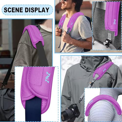ZINZ 2-Pack Universal Shoulder Pad with Ultra thick Cushion for Bag Luggage Bag Crossbody, Plus Long & Anti-Slip & Breathable,Purple-2Pack - color: Purple-2pack