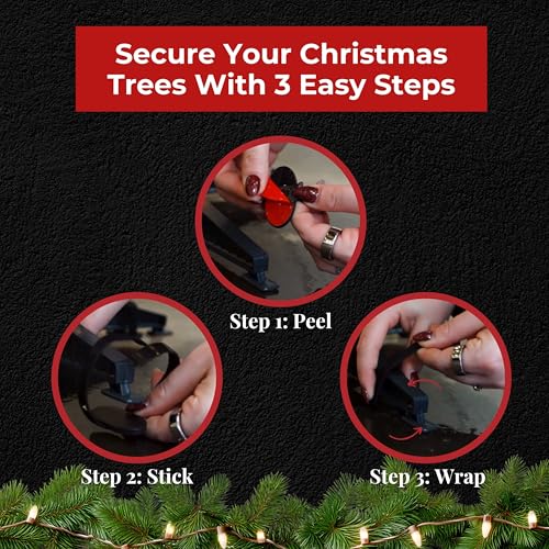 Tree Stand Anchor, No-Drill, Anti-Tip, Adhesive Safety Straps - Just Peel & Stick to Childproof and Babyproof Your Home 4-Pack - size: Tree Anchor