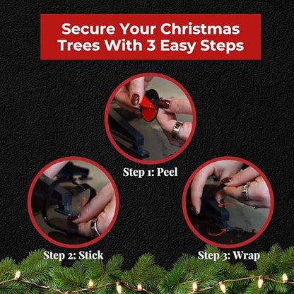 Tree Stand Anchor, No-Drill, Anti-Tip, Adhesive Safety Straps - Just Peel & Stick to Childproof and Babyproof Your Home 4-Pack - size: Tree Anchor