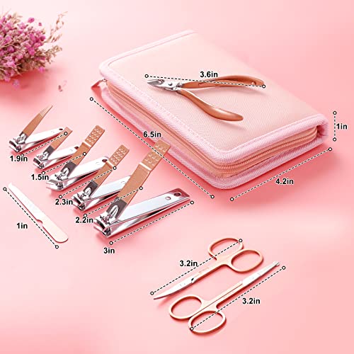 Manicure Set Pedicure Kit Womens Nail Clippers Set 32 in 1 Professional Grooming Care Tools Nail Kit Including Facial, Fingernails and Toenails Care with Travel Case Women (Rose Pink_32 in 1) - color: Rose Pink_32 in 1