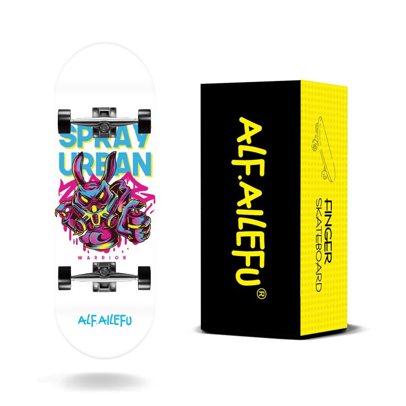 32mm Professional Fingerboard Complete Set, 5-Layer Maple Wood Deck with Metal Trucks, Bearing Wheels and Grip Tape (A6211) - style: A6211