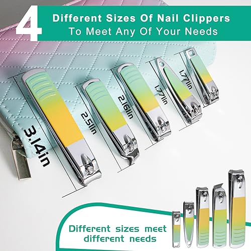 Manicure Set 30 in 1 Nail Clippers Set,Nail Manicure Kit for Women,RedFlow Toenail Clippers,Pedicure Kit,Pedicure Tools,Suitable for Travel Manicure Tools,Toe Nail Kit,Nail Care Kit(Yellow Green) - color: Yellow Green