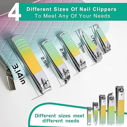 Manicure Set 30 in 1 Nail Clippers Set,Nail Manicure Kit for Women,RedFlow Toenail Clippers,Pedicure Kit,Pedicure Tools,Suitable for Travel Manicure Tools,Toe Nail Kit,Nail Care Kit(Yellow Green) - color: Yellow Green