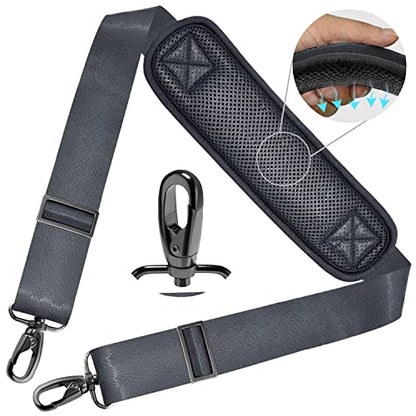 ZINZ Shoulder Strap 78" Universal Handbag Strap with Ultra-thick Fixed Padded and Dual Balanced Adjustable Buckles Shoulder Crossbody Strap for Briefcase Messenger Bag Laptop bag Luggage，Dark Gray - color: Dark Gray