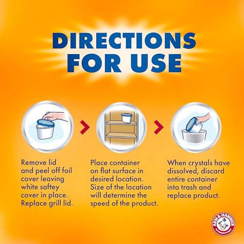 Arm & Hammer Essentials Disposable Moisture Absorber and Odor Eliminator Tub, Fragrance Free, 1 lb., Attracts and Traps Excess Moisture, Ideal Closet Dehumidifier (Pack of 3)