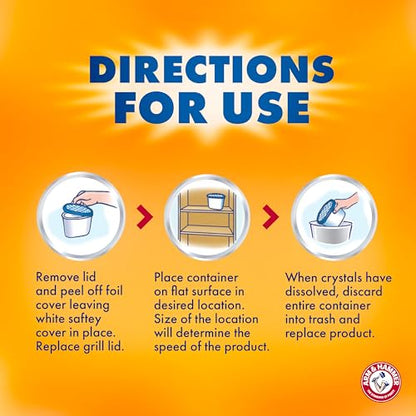 Arm & Hammer Essentials Disposable Moisture Absorber and Odor Eliminator Tub, Fragrance Free, 1 lb., Attracts and Traps Excess Moisture, Ideal Closet Dehumidifier (Pack of 3)