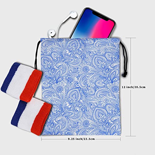 Gymnastics Grip Bag for Gymnasts Gymnastic Drawstring Bag Gym Athlete Bag - color: China Blue White, size: 9.25" x 12" (Pack of 1)