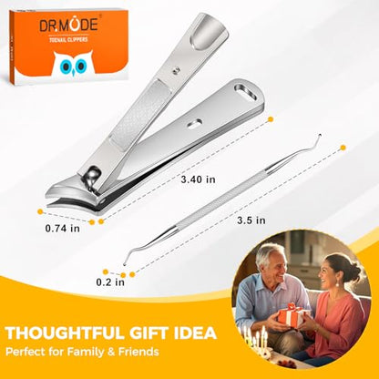 Ingrown Nail Clippers for Thick Nails, Edgy Toenail Clippers | Professional Slanted Curved Blade Finger Nail Clippers, Angled Nail Cutters for Seniors, Adults, Men & Women - style: Silver