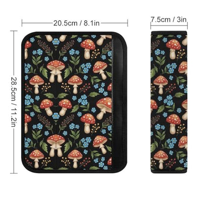 2 Pack Gothic Magic Mushroom Floral Car Seat Belt Pad Soft Padded Seat Belt Cushion for Child, Stroller Pushchair High Chair, Shock Absorption - color: Pattern 418
