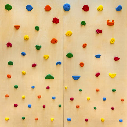 Atomik Climbing Holds 65-Pack Screw-On Rock Climbing Holds Set #2, Equips 8' x 8' Wall - color: Bright 1: Red, Blue, Green, Yellow, Orange