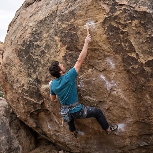 Rock Climbing Brush, Hard Bristle Wooden Handle with Hanging Hole, 7.87 Inch for Bouldering Climbing Hold Outdoor Gear