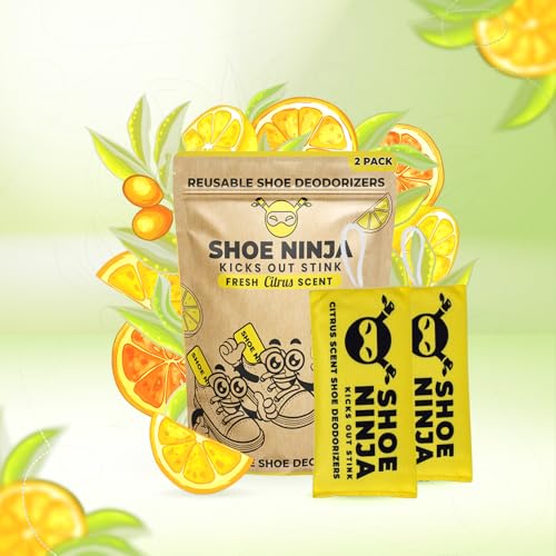 Shoe Ninja Shoe Deodorizer - Shoe Odor Elimination with Activated Charcoal, Versatile and Reusable Shoe Smell Remover, Boxing Glove Deodorizer, and Shoe Freshener, Great for Sports - 1 Pack Count of 2 - size: 1 Count (Pack of 2)