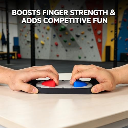 Finger Tug of War Tool, Portable ArmWrestling Game, Gift for Climbing Lover | 3D printed rock texture｜Secure locked connection｜Ergonomic handheld base｜Clear win/loss marker｜Portable for parties, trips