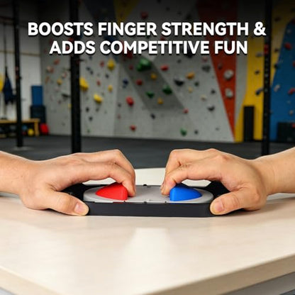 Finger Tug of War Tool, Portable ArmWrestling Game, Gift for Climbing Lover | 3D printed rock texture｜Secure locked connection｜Ergonomic handheld base｜Clear win/loss marker｜Portable for parties, trips