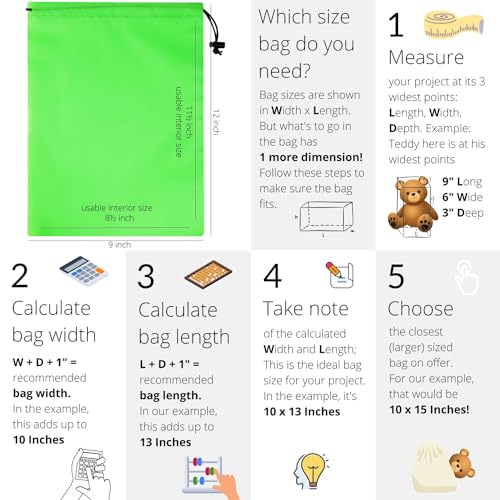 PALTERWEAR Drawstring Bag with Toggle - Nylon Cinch and Ditty Pouch Six-Pack (Green, 9 x 12 Inch, Set of 6) - color: Green, size: 9 x 12 Inch