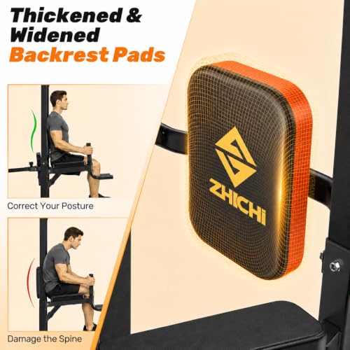 Z ZHICHI Foldable Pull-Up Dip Station Weight Capacity 400LBS - color: black