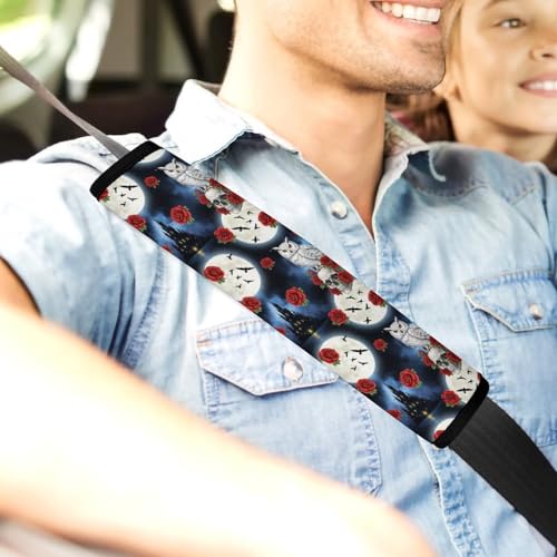 Universal Soft and Comfortable Seat Belt Cover for Adult Use, Stroller Pushchair High Chair, 2 Pack Goth Gothic Owl Owls Shoulder Harness Cover - color: Pattern 1173