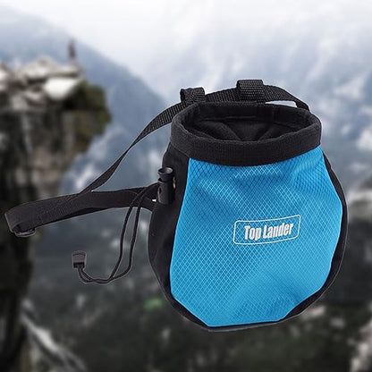 Rock Climbing Chalk Bag Drawstring Closure Adjustable Bouldering Bucket for Gym, Gymnastic Outdoor Rock Drawstring Adjustable