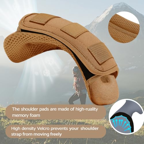 ZINMARK 2-Pack Shoulder Pad Ultra-Thick Tactical Vest Cushion for Laptop Bags, Messenger Bags, Briefcase Bags, Luggage Bags, Tool Bags, Travel Bags and Most Bags, Khaki - color: Khaki