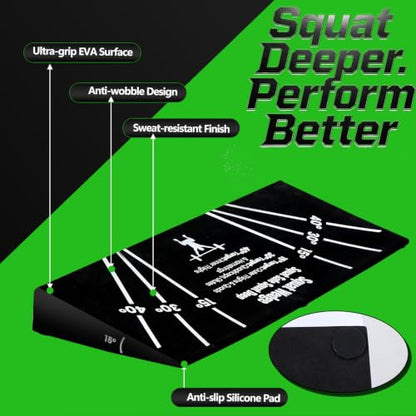 RedSwing Squat Wedge Block | Non-Slip Slant Board for Heel Elevated Squats, Deadlifts & Weightlifting - One-Piece Design for Home Gym & Fitness