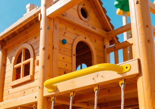 17'' Yellow Playground Handles Indoor Kids Monkey Bars Ladders 6Pcs | Heavy Duty Solid Metal, Vibrant Color Smooth Glossy Powder Coating, Comfy Secure Grips for Playset Swing Set Climbing Frame - color: Yellow - 6 Pack