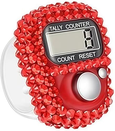 Electronic Tally Counter with Display, Resettable Portable Electronic Finger Counter for Golf, Track and Field, Lap Counting - color: Red