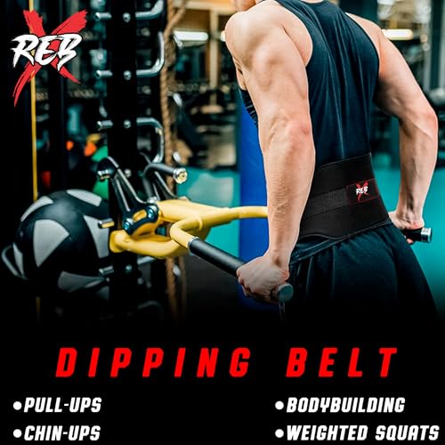 Weight Belt – Heavy-Duty Nylon Dip Belt with Neoprene Padding – Ideal for Pull-Ups, Chin-Ups, Dips, Squats & Strength Training – Unisex Weightlifting Belt