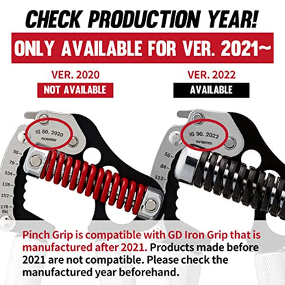 GD Pinch Grip trainer for GD IRON GRIP Strengthener finger thumb exerciser | Rock climbing, bouldering training equipment, Hand Gripper Accessory, Pinch Block train, Wrist Grip Strength attachment
