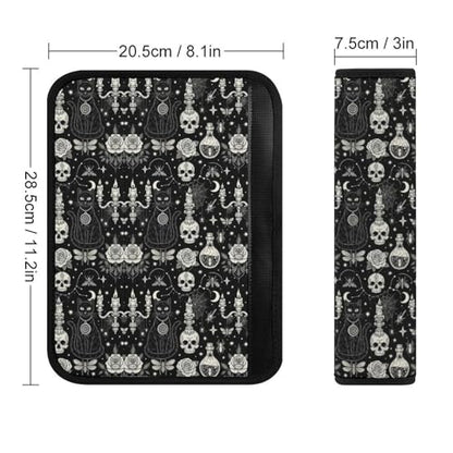 1 Pair Universal Soft and Comfortable Seat Belt Shoulder Pad for Kids, Stroller Pushchair High Chair, Black Cat Skull Goth Shoulder Protector, Anti-Slip Pad - color: Pattern 162