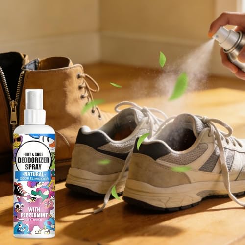 Shoes Spray for Smell 100ml Shoe Smell Eliminator Spray | Footwear Odor Removal Mist for Travel Hiking Home Tennis Leather Fabric Canvas Sneaker