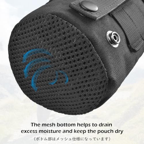 TRIWONDER Tactical MOLLE Water Bottle Pouch H2O Hydration Carrier, Military Bottle Holder Molle Drink Holder Travel Water Bottle Bag for Backpack Camping Outdoor - color: 03 Black