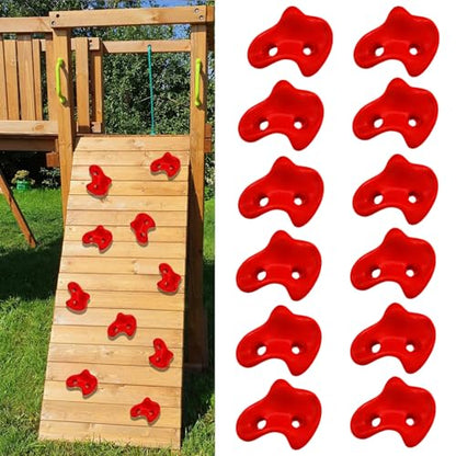 12Pcs Unique Rock Wall Climb Holds Set Climbing Wall Stone for Homes Gym and School Play Areas Enduring Climbing Stone - color: Black